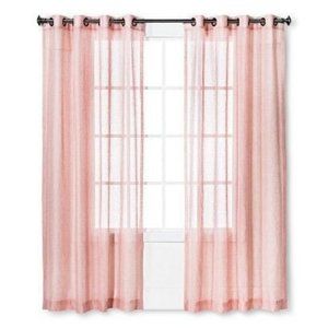 Coral Pink Grommet Top Curtains 84” - 6 - Target